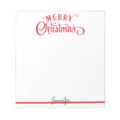 Bloc-note Joyeux Noël Script Ajouter Votre Nom Cadeau Bloc-n (Devant)