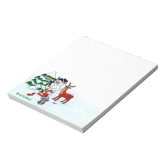 Bloc-note Joyeux Noël ! Snowman avec amis (Tourné)