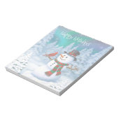 Bloc-note Joyeux Noël Snowman & Birds Winter Scene (Tourné)