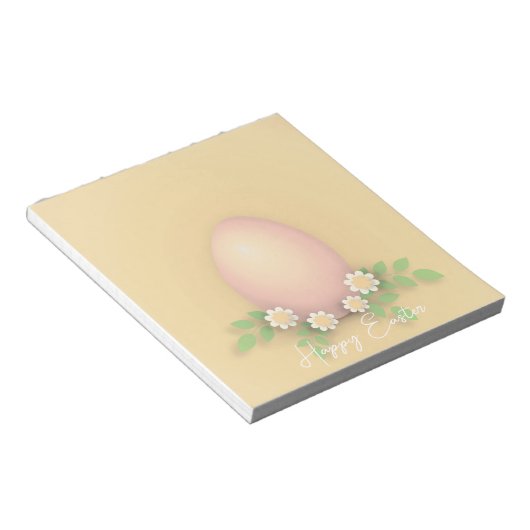 Bloc-note Joyeux Oeuf de Pâques et fleurs de printemps (Incliné)