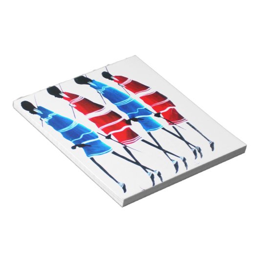 Bloc-note Joyeux peuple Massaï Guerriers Marcher Art Imprime (Incliné)