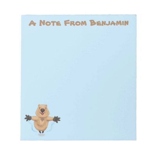 Bloc-note Joyeux sauter quokka dessin animé (Devant)