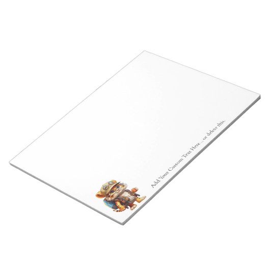 Bloc-note Joyeux Tiger Cub avec sac à dos et café (Incliné)