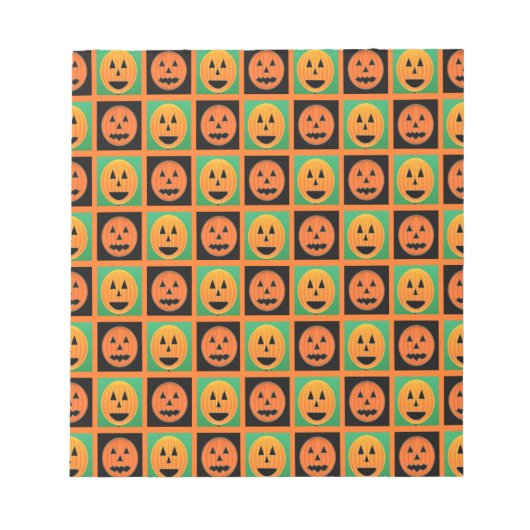 Bloc-note Joyeux visage de citrouille Halloween (Devant)