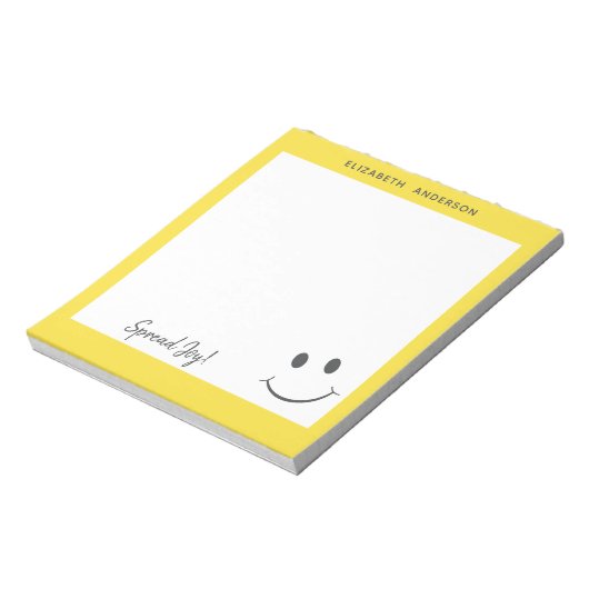 Bloc-note Joyeux visage souriant Étendre Joy Ajouter un nom (Tourné)