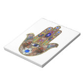 Bloc-note Judaica Hamsa Coeurs Fleurs Opal Art Imprimer (Tourné)