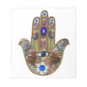Bloc-note Judaica Hamsa Coeurs Fleurs Opal Art Imprimer (Devant)