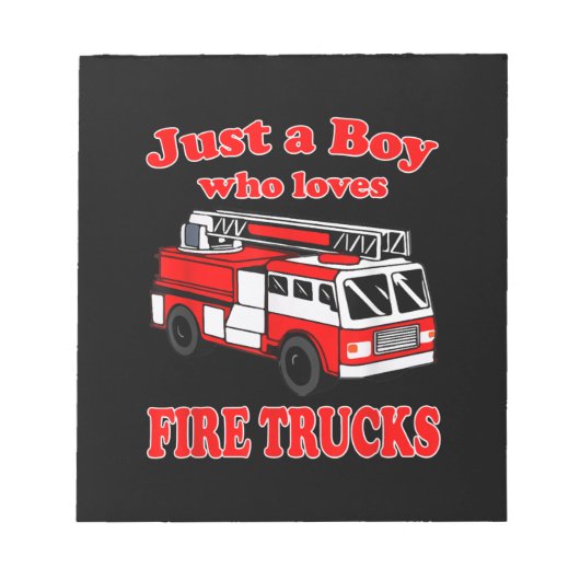 Bloc-note Juste Garçon qui aime Firetruck & Toddler Firefigh (Devant)