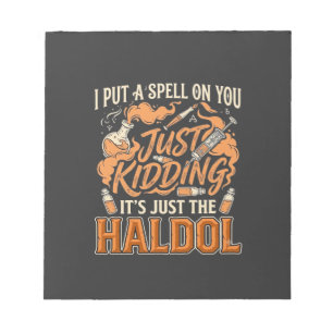 Bloc-note Juste pour rire Haldol Halloween Flacon de potion 