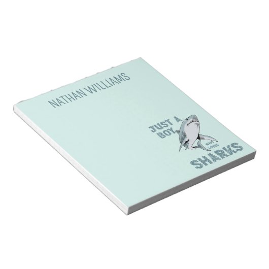 Bloc-note Juste un garçon qui aime Sharks Shark Lover (Incliné)