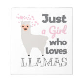 Bloc-note Juste une fille qui aime les lamas (Devant)