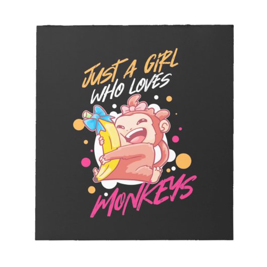 Bloc-note Juste Une Fille Qui Aime Les Singes (Devant)