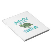 Bloc-note Juste une fille qui aime les tortues gravure vinta (Incliné)