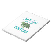 Bloc-note Juste une fille qui aime les tortues gravure vinta (Tourné)