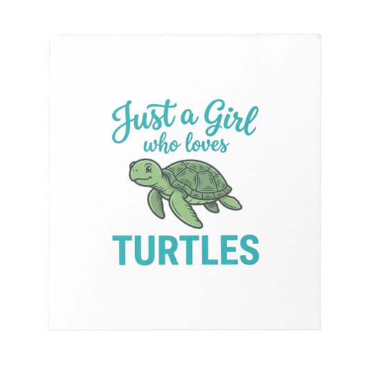 Bloc-note Juste une fille qui aime les tortues gravure vinta (Devant)
