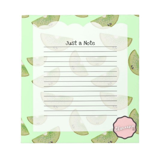Bloc-note Juste une note, Personnalisable Kiwi (Devant)
