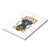 Bloc-note Justice pour Cricket Typographie Mémorial de Chien (Tourné)