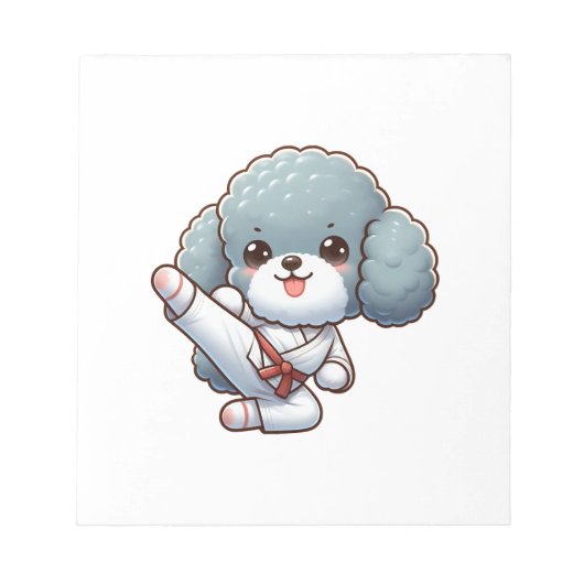 Bloc-note Karate de caniche coup de pied martial (Devant)