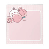 Bloc-note kawaii pêche fleur pêche Sakura lapin rose mignon (Devant)