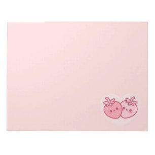 Bloc-note Kawaii Valentines roses Fraises