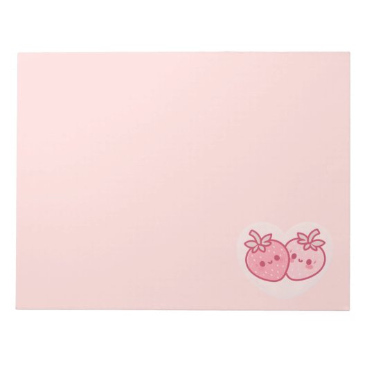 Bloc-note Kawaii Valentines roses Fraises (Devant)