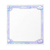 Bloc-note Kawaii Y2K Cyber Pastel Brain Dump Notepad Design (Devant)