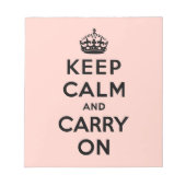 Bloc-note keep calm and carry on original (Devant)