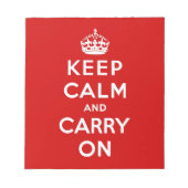 Bloc-note keep calm and carry on original (Devant)