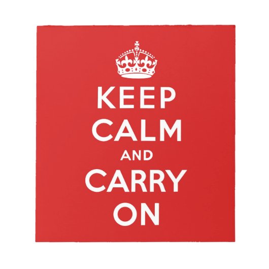 Bloc-note keep calm and carry on original (Devant)