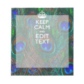 Bloc-note Keep Calm and Have Your Text on Peacock Feathers (Devant)
