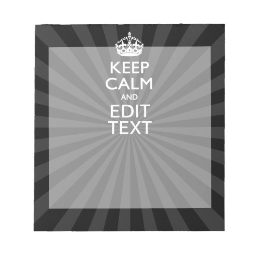 Bloc-note KEEP CALM personnalisé et votre texte Créatif (Devant)