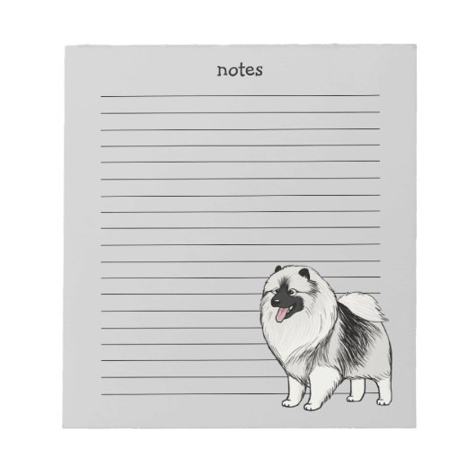 Bloc-note Keeshond avec Texte Personnalisable (Devant)