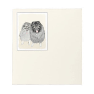 Bloc-note Keeshond Maman et Son Peinture - Art Chien origina