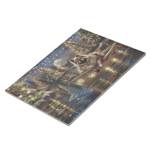 Bloc-note Keeshond Noël Festive Voyage (Incliné)