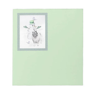 Bloc-note Keeshond Noël Snowman Peinture Chien Art