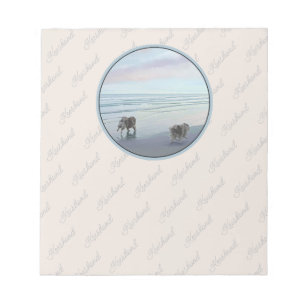 Bloc-note Keeshonds at the Seashore Peinture Dog Art