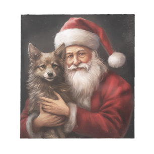 Bloc-note Kelpie australien avec le Père Noël Noël