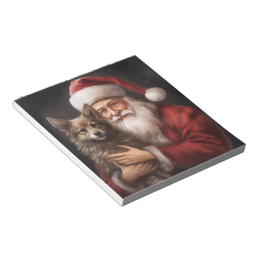 Bloc-note Kelpie australienne avec Noël au Père Noël (Incliné)