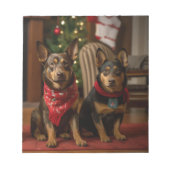 Bloc-note Kelpie australienne près de la cheminée Noël (Devant)