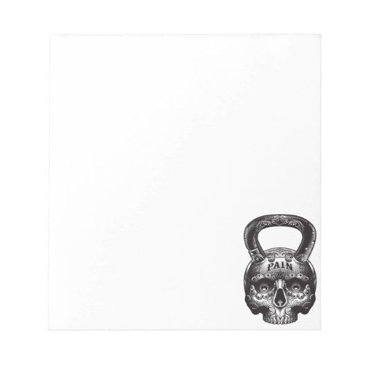 Bloc-note Kettlebell Skull - Gym entraînement Motivational (Devant)