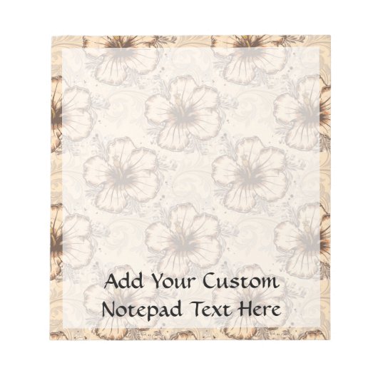 Bloc-note Khaki et fleur Brown d'Hibiscus (Devant)