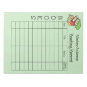 Bloc-note Kids Reading Record Homeschool Reading Books (Devant)