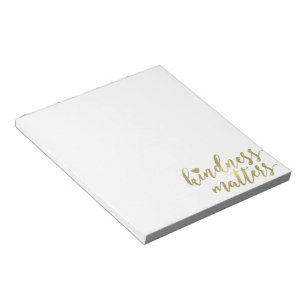 Bloc-note Kindness Matters Gold Heart inspiration citation