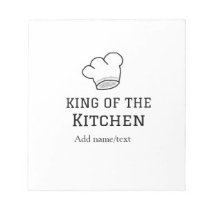 Bloc-note King of the cuisine chef cuisine ajouter nom couro