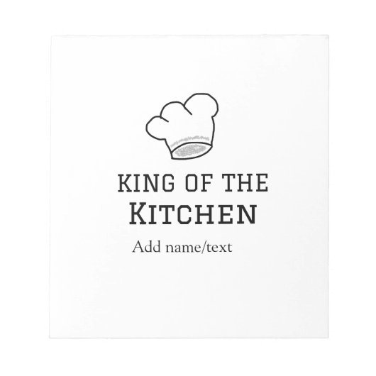 Bloc-note King of the cuisine chef cuisine ajouter nom couro (Devant)