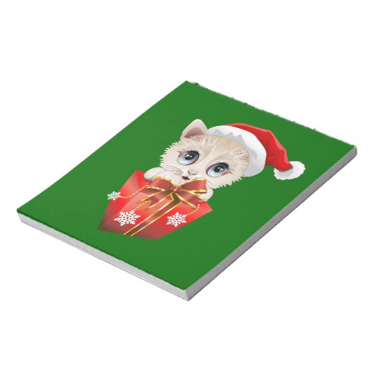 Bloc-note Kitten Noël Père Noël avec cadeau (Tourné)