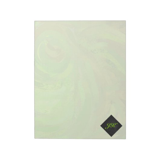 Bloc-note Kiwi Bash Vert et noir Monogramme (Tourné)
