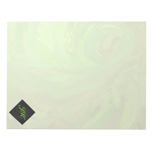 Bloc-note Kiwi Bash Vert et noir Monogramme (Devant)