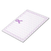 Bloc-note Knit de sensibilisation au ruban rose de style cri (Incliné)