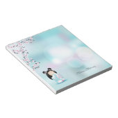 Bloc-note Kokeshi Doll rose Turquoise Monogramme (Incliné)